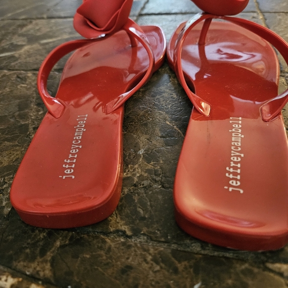 Jeffrey Campbell So Sweet Red Rose Flip Flop SZ 7 - Picture 4 of 8